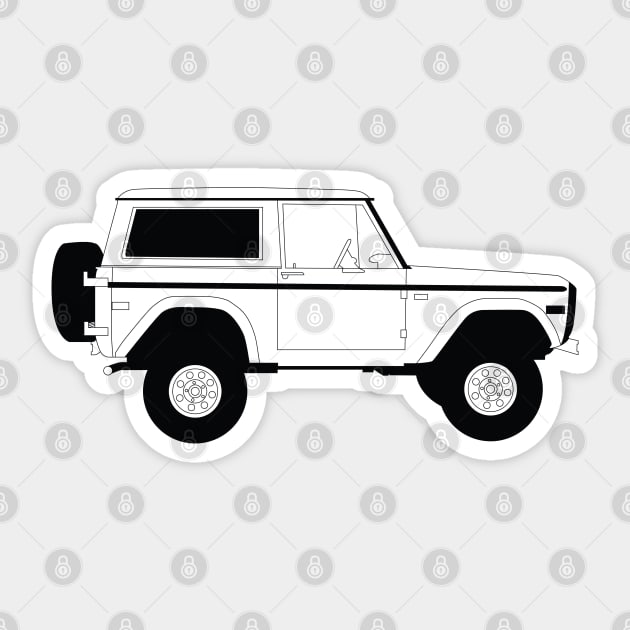 Bronco Black Outline Sticker by kindacoolbutnotreally